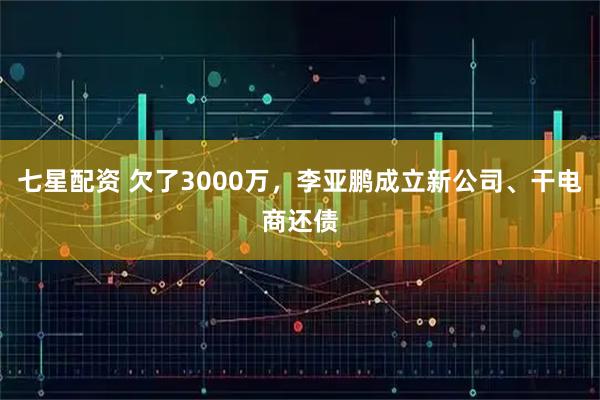 七星配资 欠了3000万，李亚鹏成立新公司、干电商还债