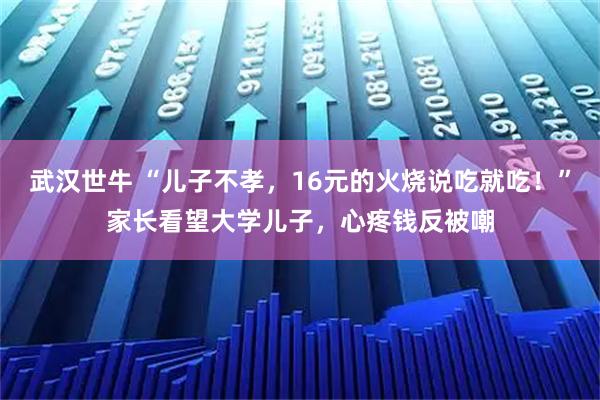 武汉世牛 “儿子不孝，16元的火烧说吃就吃！”家长看望大学儿子，心疼钱反被嘲