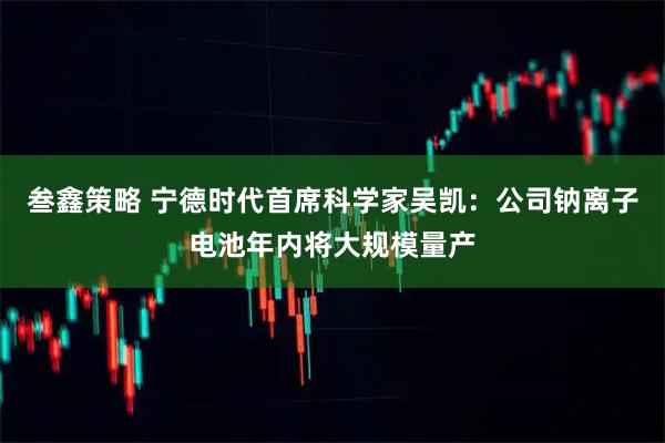 叁鑫策略 宁德时代首席科学家吴凯：公司钠离子电池年内将大规模量产